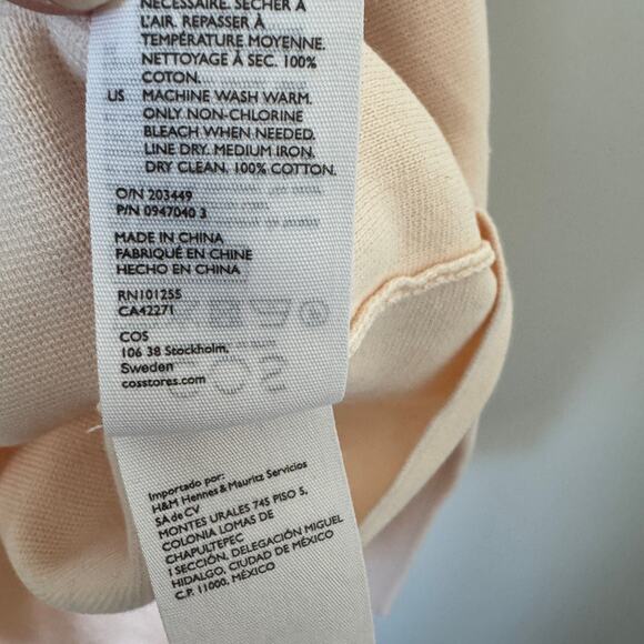 COS KNITTED POLO NECK JUMPER ORGANIC COTTON LIGHT PINK - Picture 10 of 13